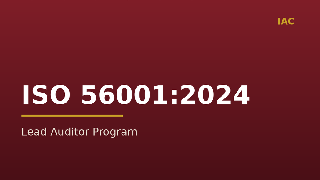رئيس مدققي نظام إدارة الابتكار — ISO 56001