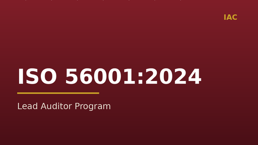 رئيس مدققي نظام إدارة الابتكار — ISO 56001